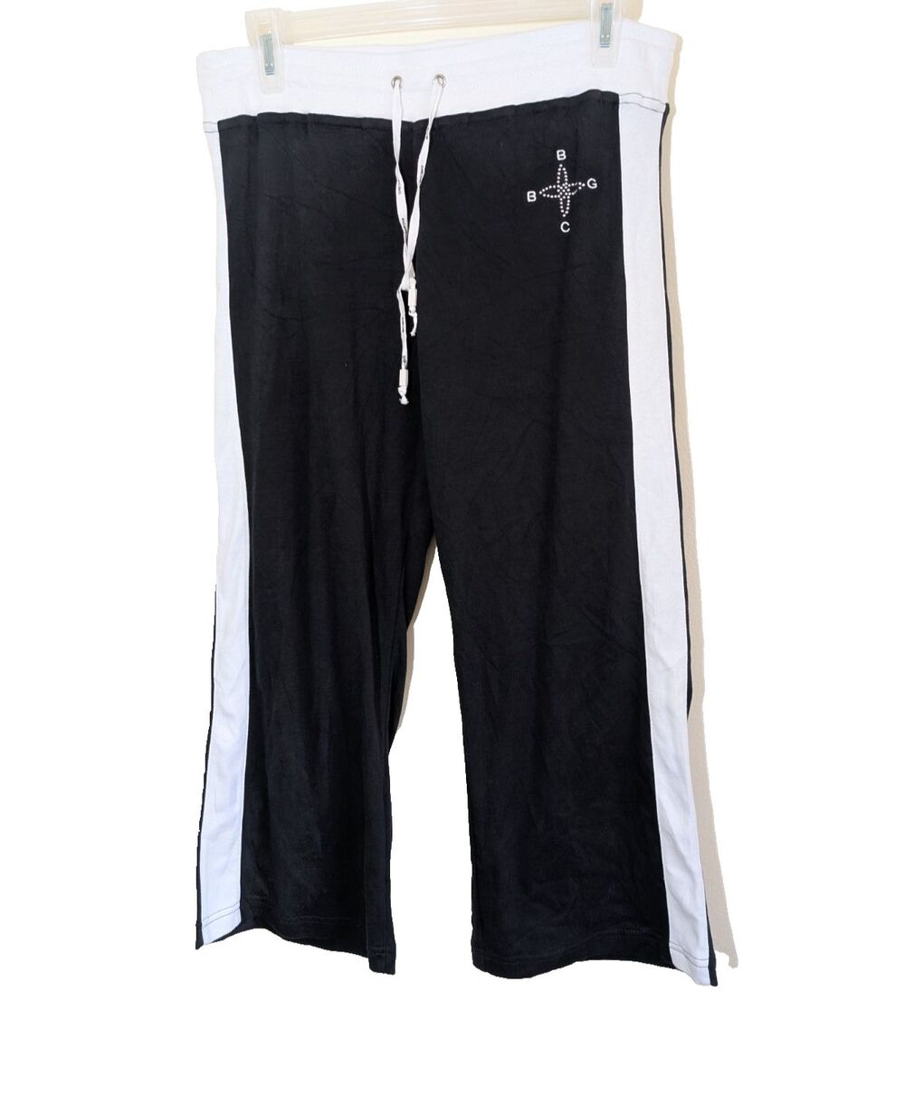 Bcbgmaxazria Capri Pant Drawstring High Rise Logo Cotton Large